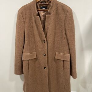 DKNY Women's Brown Pea Coat